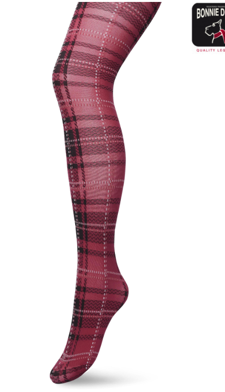 Bonnie Doon london check tights rododendron